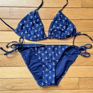 Navy Nautical Bikini Set Size S